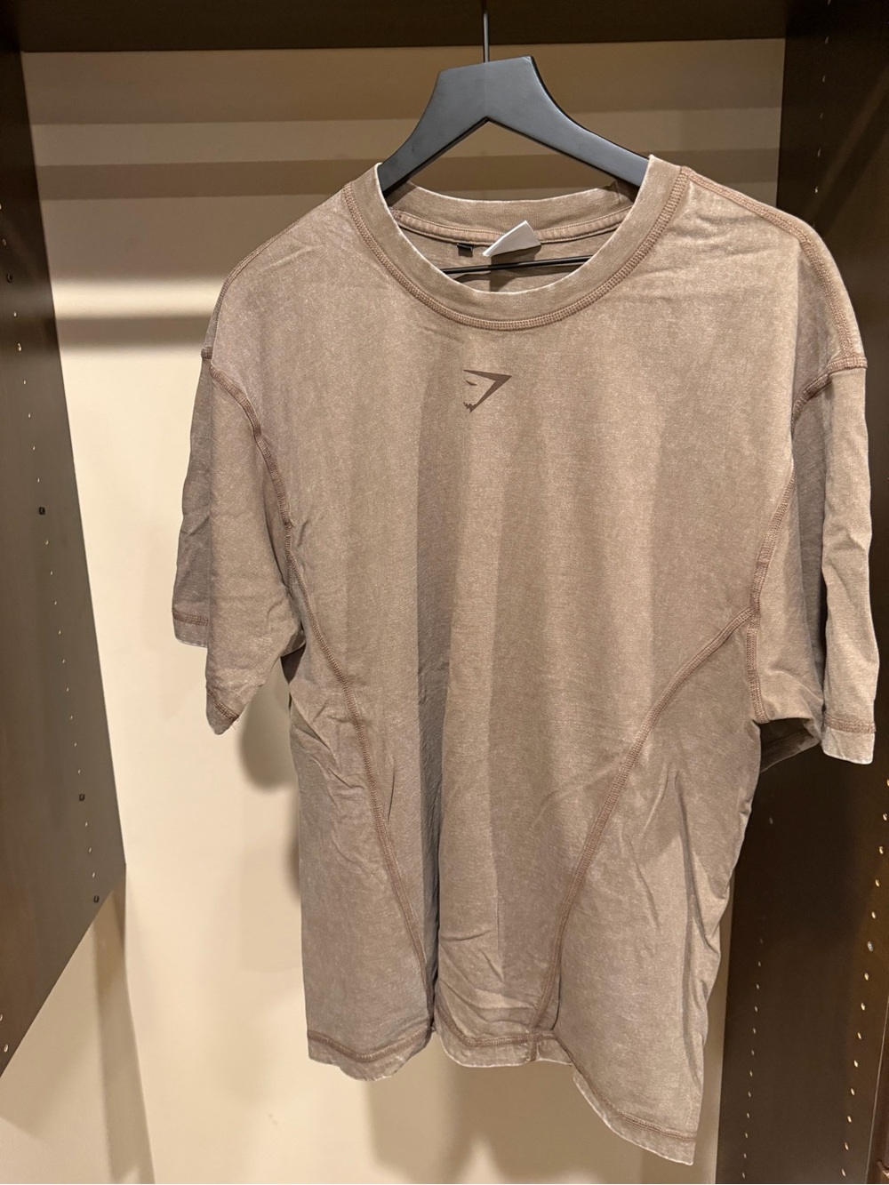 Gymshark Men's Short Sleeve Tee in Taupe/Brown